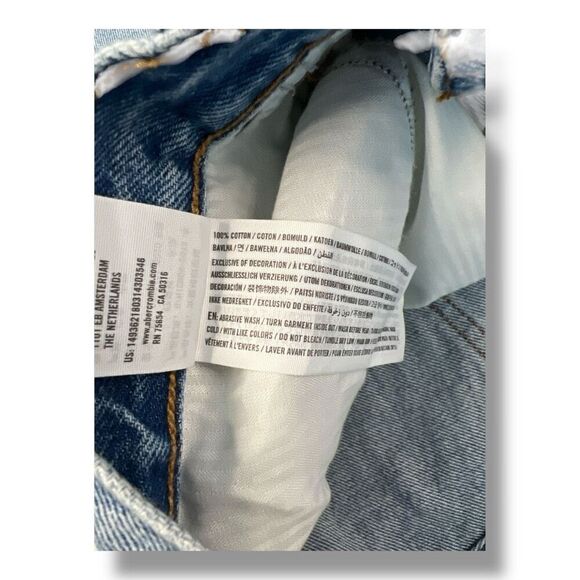 Abercrombie & Fitch High Rise 4” Button Fly Shorts Cut Off Denim Jeans Size 32 1 - Picture 5 of 6